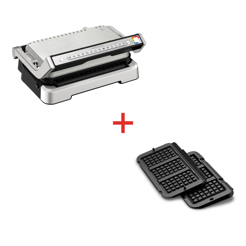 Tefal OptiGrill 4in1 XL im Set mit passenden Waffelplatten Kontaktgrill XL-Kapazität für bis 8 Personen BBQ & Backofen
